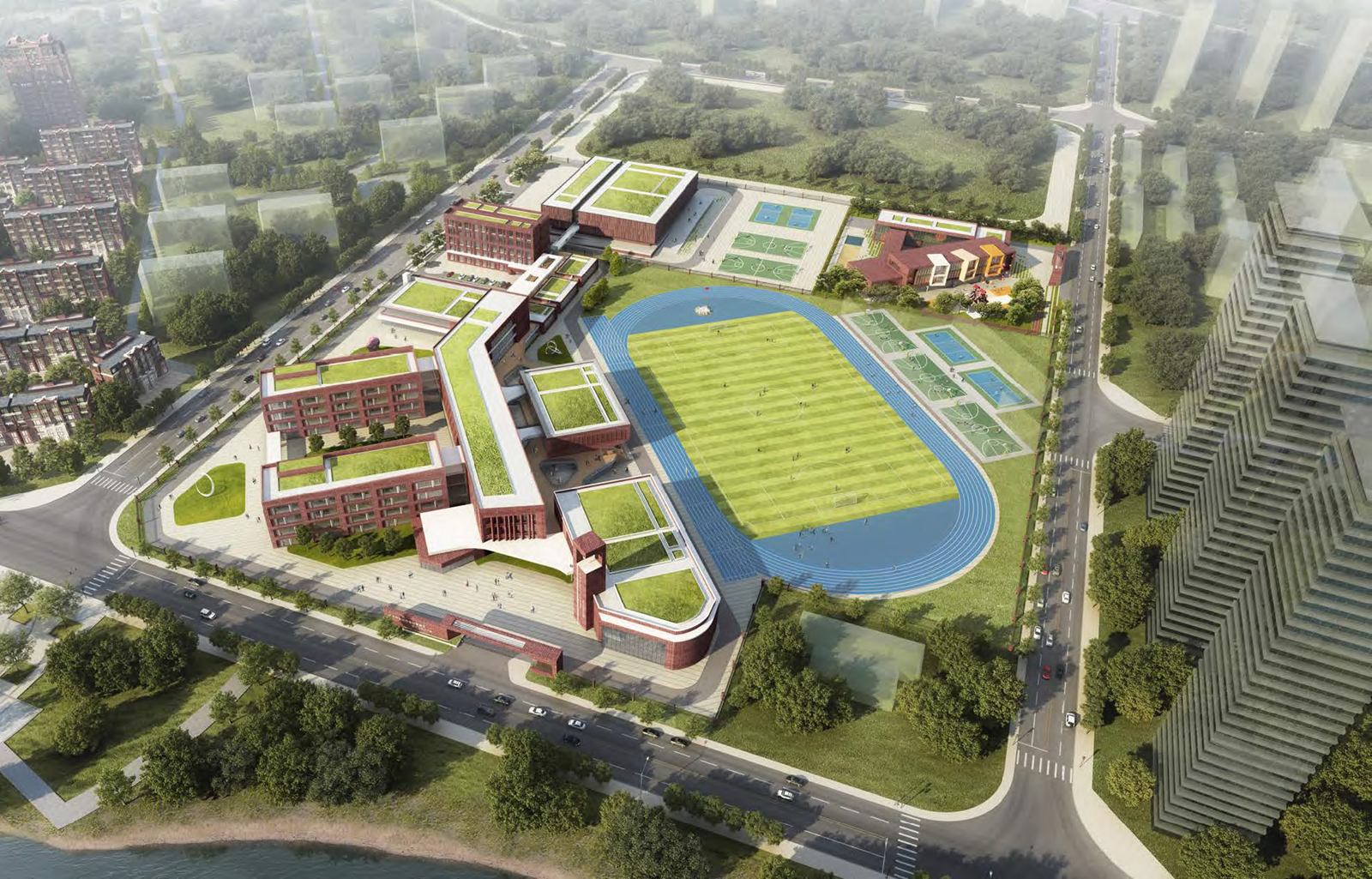 Fushun Experimental Middle School — Aerial view