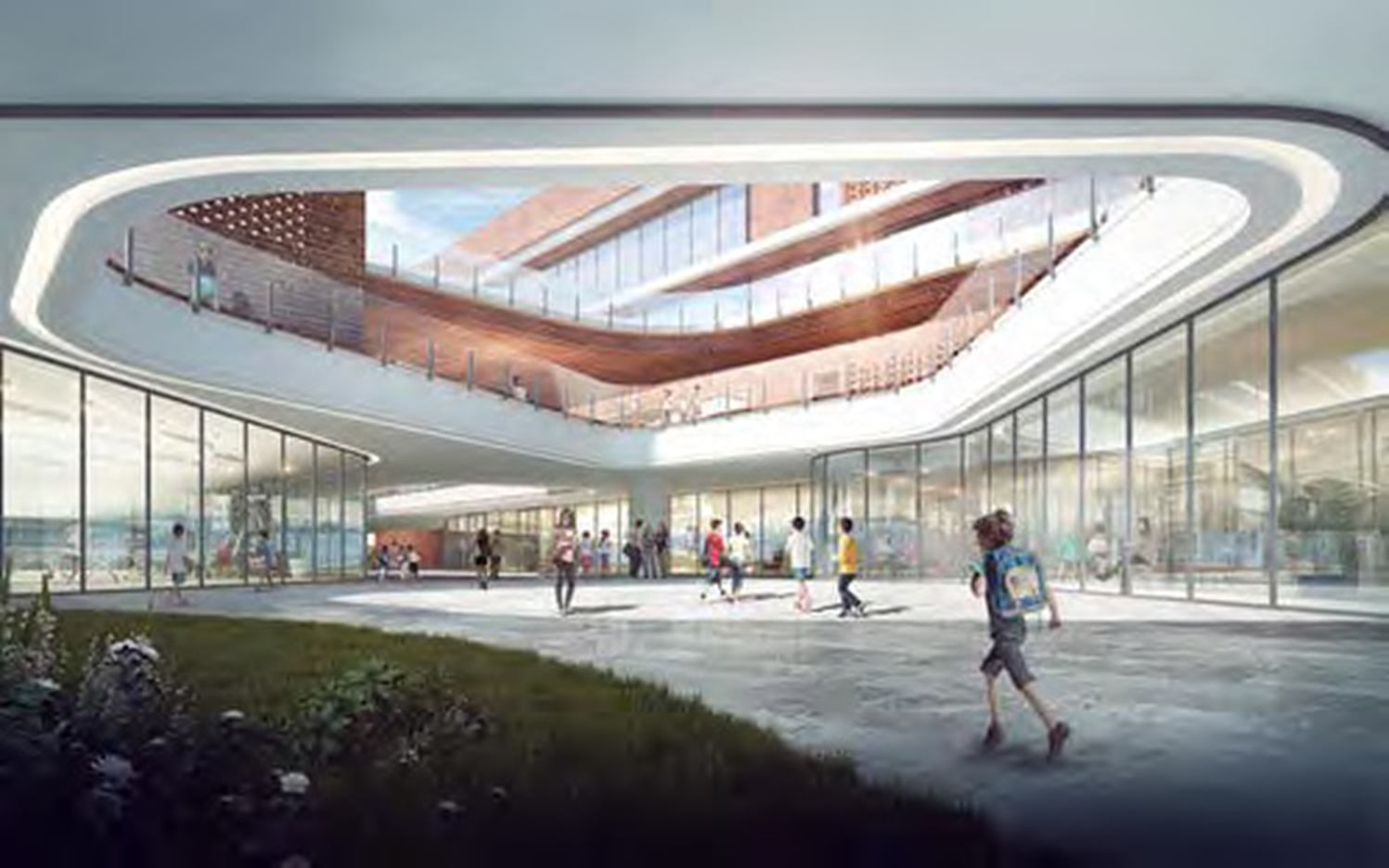 Fushun Experimental Middle School — Between the teaching blocks.