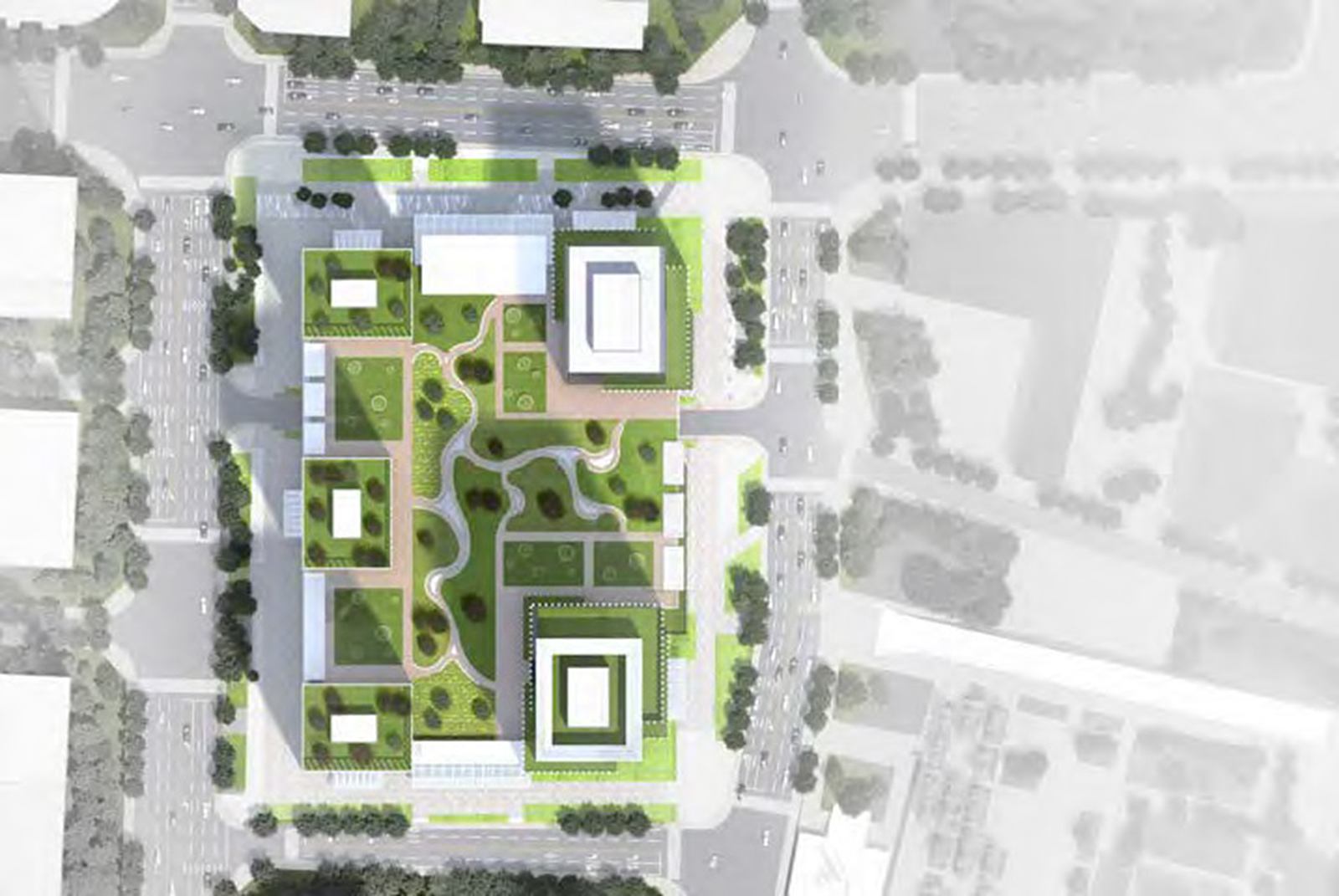 Shijiazhuang CBD Office & Commercial Complex — Massing study