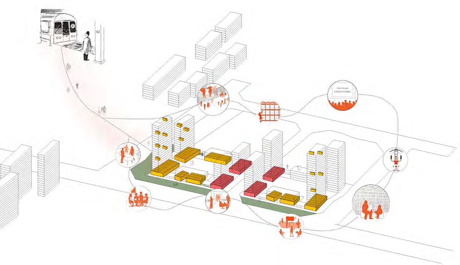 Vanke Jiugong Rental Housing — Approach 1: a shared island.