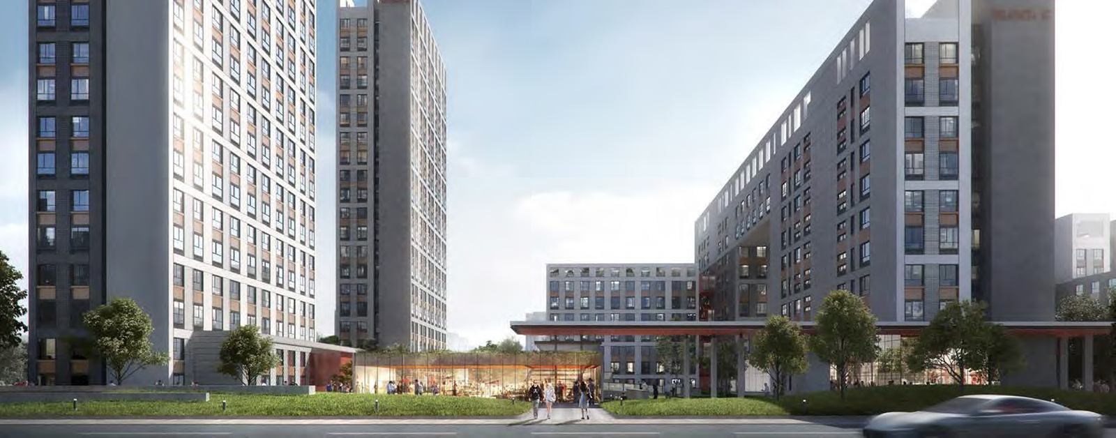 Vanke Jiugong Rental Housing — Street edge.