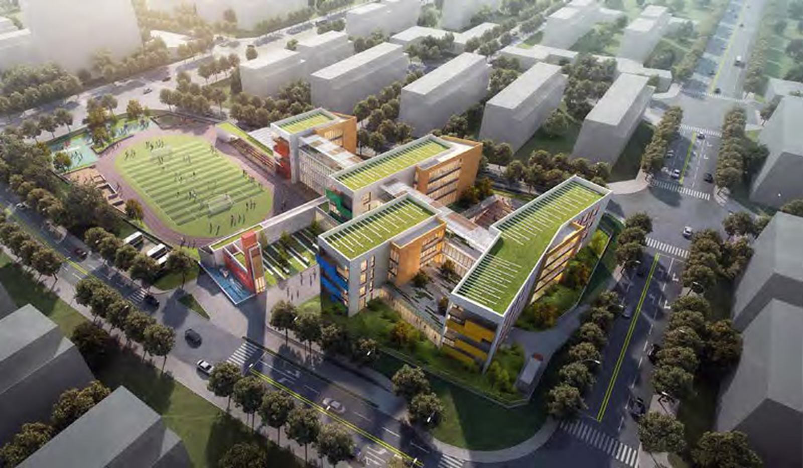 Xi'an Vanke Lidesi Primary School — Aerial view